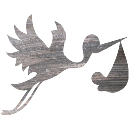 flying stork with bundle icon
