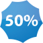 50 percent badge