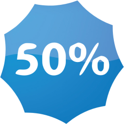 50 percent badge icon