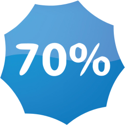 70 percent badge icon