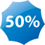 50 percent badge