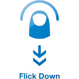 flick down 2 icon