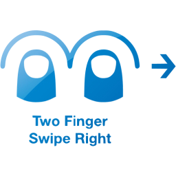 two finger swipe right 2 icon