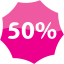 50 percent badge