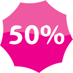 50 percent badge icon