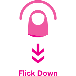 flick down 2 icon