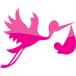 flying stork with bundle icon