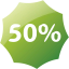 50 percent badge