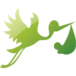 flying stork with bundle icon
