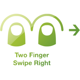 two finger swipe right 2 icon