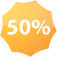 50 percent badge