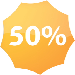50 percent badge icon
