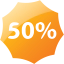 50 percent badge