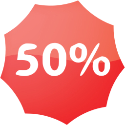 50 percent badge icon