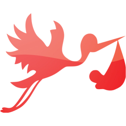 flying stork with bundle icon