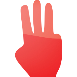 three fingers icon