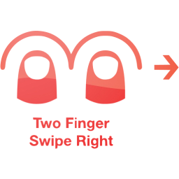 two finger swipe right 2 icon