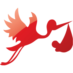 flying stork with bundle icon