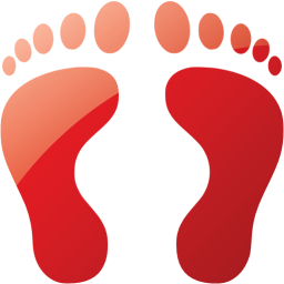 Web 2 ruby red human footprints icon - Free web 2 ruby red footprint ...