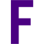 indigo letter f icon