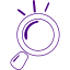 indigo magnifying glass icon