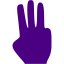 indigo three fingers icon