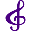 indigo treble clef icon