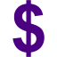 indigo us dollar icon