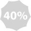 light gray 40 percent badge icon