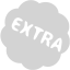 light gray extra badge icon