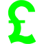 lime british pound icon