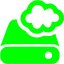 lime cloud storage icon