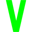 lime letter v icon