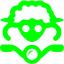 lime sheep on bike icon