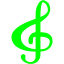 lime treble clef icon