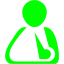 lime triangular bandage icon