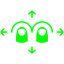 lime two finger omnidirectional swipe icon