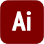 maroon adobe ai icon