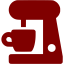 maroon coffee maker icon