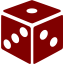 maroon dice icon