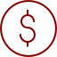 maroon dollar 2 icon