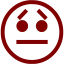 maroon emoticon 8 icon