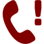 maroon missed call icon