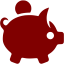 maroon moneybox icon