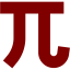 maroon pi sign icon