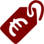 maroon price tag euro icon