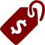 maroon price tag icon
