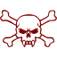 maroon skull 60 icon