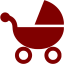 maroon stroller icon