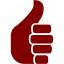 maroon thumbs up 3 icon